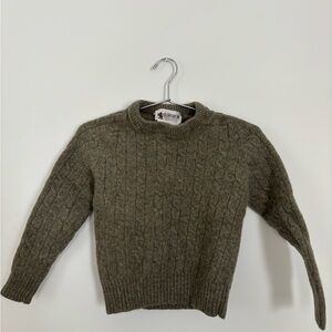 Men's Gray Cable Knit WoolSweater